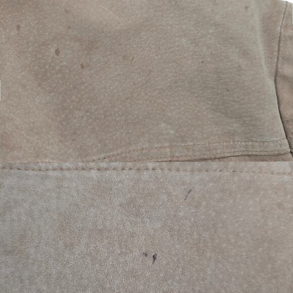 ColdWater Creek Womens Genuine Tan Leather Suede Snap Button Jacket Blazer Small - Picture 4 of 8